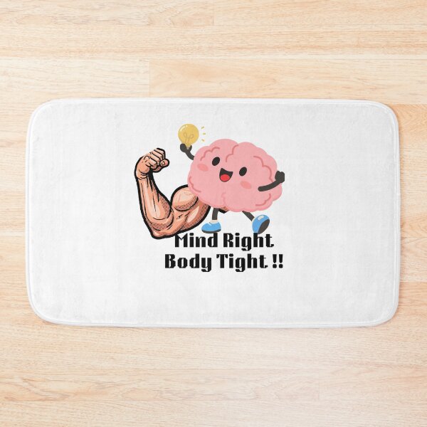 Item preview, Mind Right Body Tight Funny Fitness Shirt Brain Muscle Motivation Gym Workout Design designed and sold by Palette-Vibes.