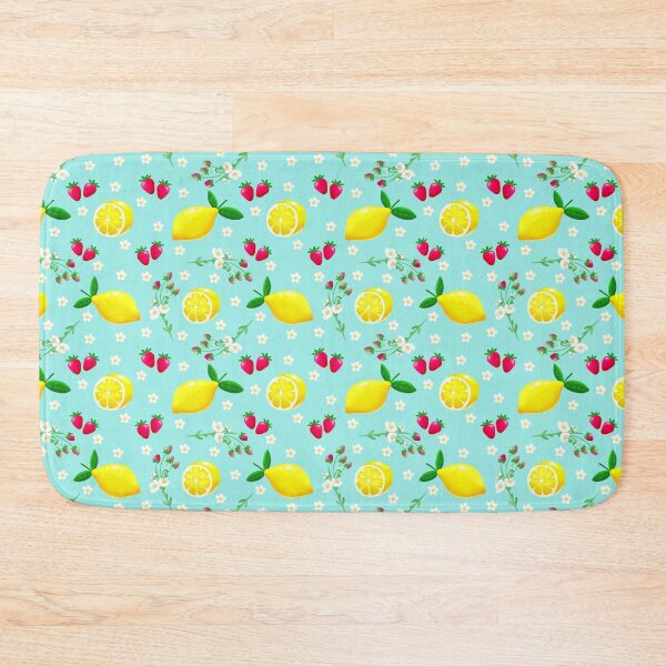 Item preview, Juicy Lemons and Strawberries, Floral pattern designed and sold by Lone Jensen.