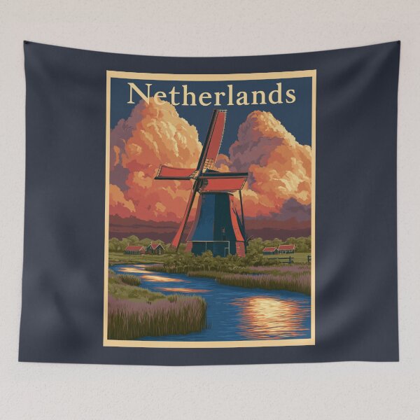 Item preview, A Vintage Travel Illustration of Netherlands designed and sold by GoodOldVintage.