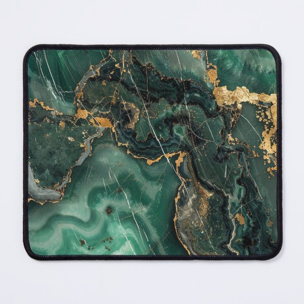 Item preview, Abstract emerald green gold marble design, luxurious mineral structure designed and sold by CosmicGlyph.