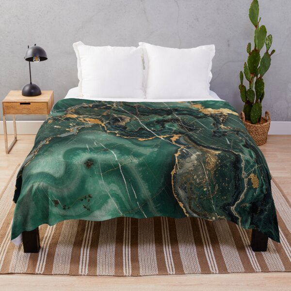 Item preview, Abstract emerald green gold marble design, luxurious mineral structure designed and sold by CosmicGlyph.