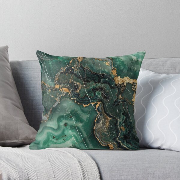 Item preview, Abstract emerald green gold marble design, luxurious mineral structure designed and sold by CosmicGlyph.