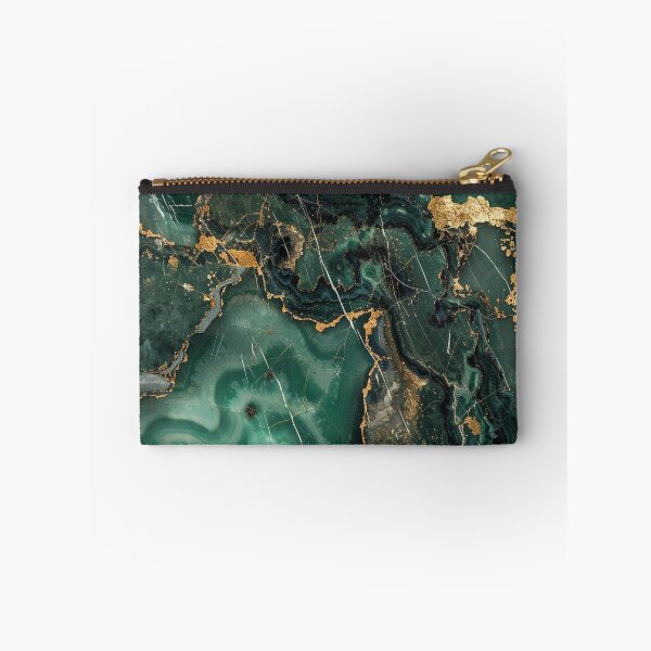 Item preview, Abstract emerald green gold marble design, luxurious mineral structure designed and sold by CosmicGlyph.