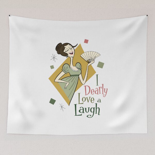 Item preview, I Dearly Love a Laugh Pride and Prejudice Quote designed and sold by Fenay Designs.