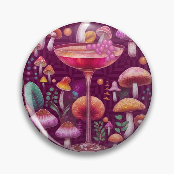 Artikelvorschau, Pilz-Cocktailmuster, verspieltes Feenbar-Fantasy-Design entworfen und verkauft von Veata.