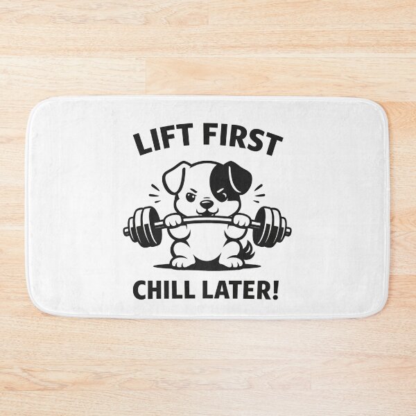 Item preview, Lift First Chill Later Funny Dog Gym Fitness designed and sold by Owcomm.