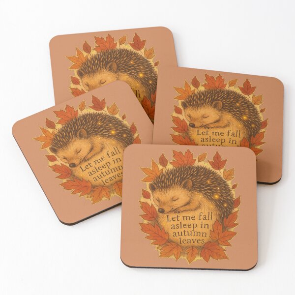 Item preview, Let Me Fall Asleep in Autumn Leaves: Hedgehog Design designed and sold by ChirpInc.
