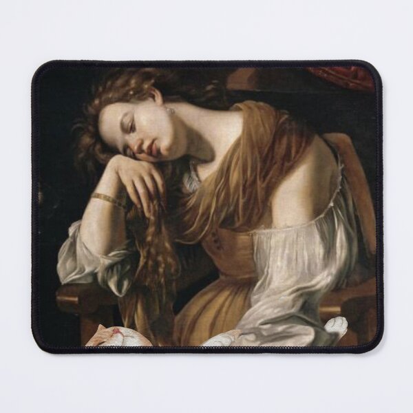 Item preview, Melancholic Cat Lap Classical Painting Poster designed and sold by postur.