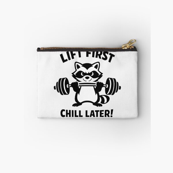 Item preview, Lift First Chill Later Funny Weightlifting Raccoon designed and sold by Owcomm.