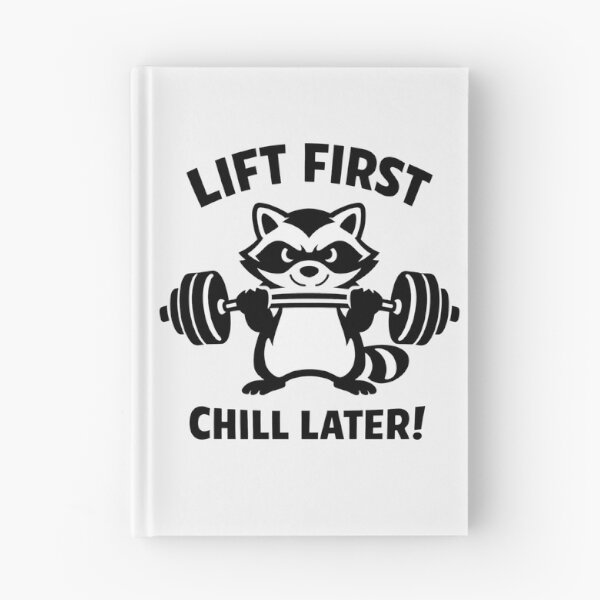 Item preview, Lift First Chill Later Funny Weightlifting Raccoon designed and sold by Owcomm.