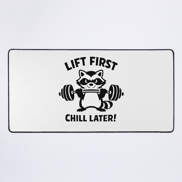 Item preview, Lift First Chill Later Funny Weightlifting Raccoon designed and sold by Owcomm.