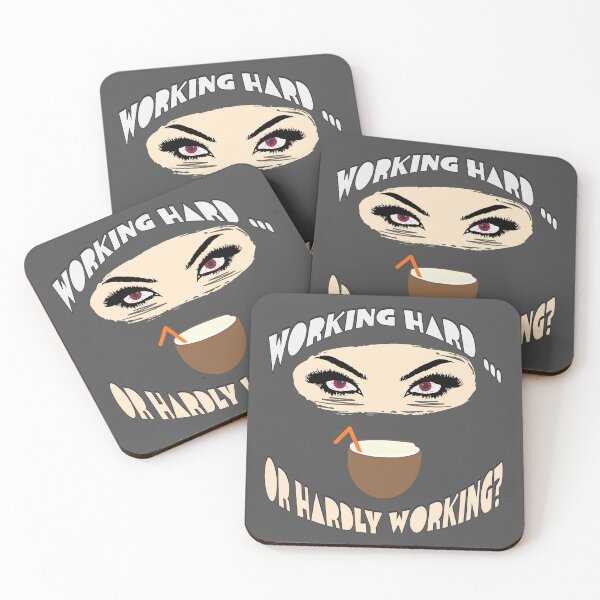 Item preview, Working Hard or Hardly Working – Funny Coconut Drink Humor Design designed and sold by TestudoDesign.