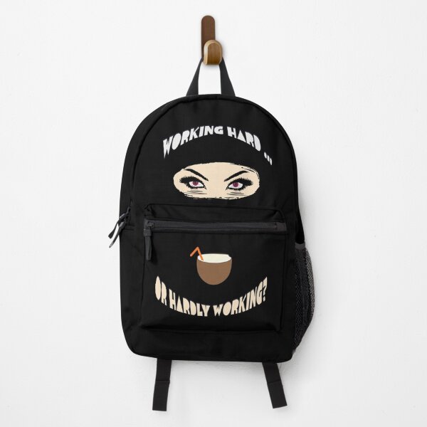 Item preview, Working Hard or Hardly Working – Funny Coconut Drink Humor Design designed and sold by TestudoDesign.