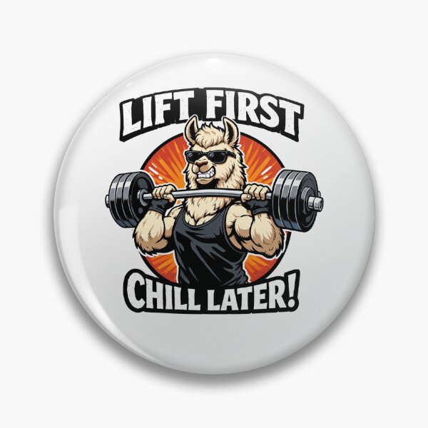 Item preview, Lift First Chill Later Funny Weightlifting Llama designed and sold by Owcomm.