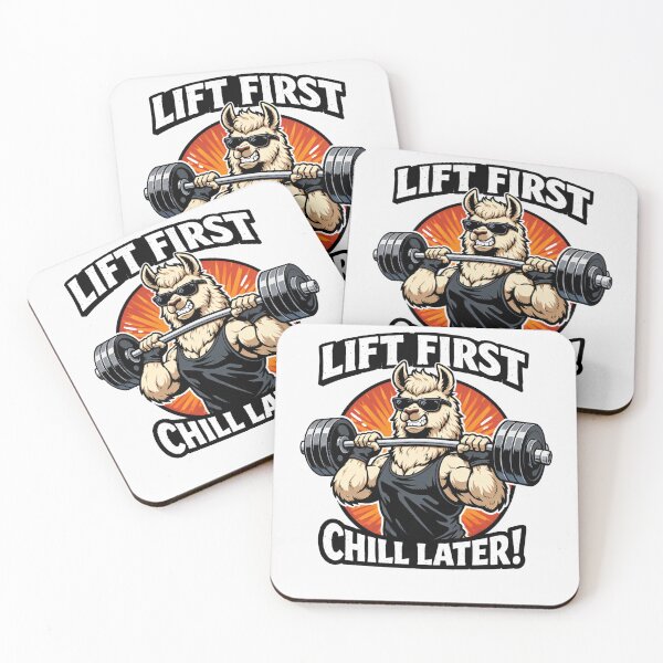 Item preview, Lift First Chill Later Funny Weightlifting Llama designed and sold by Owcomm.