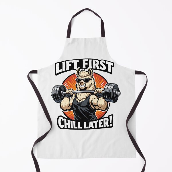 Item preview, Lift First Chill Later Funny Weightlifting Llama designed and sold by Owcomm.