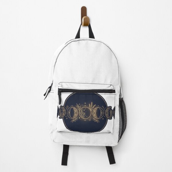 Item preview, Celestial Moon Phases Boho Botanical Sticker - Gold & Navy Lunar Cycle designed and sold by Velmora Studio.
