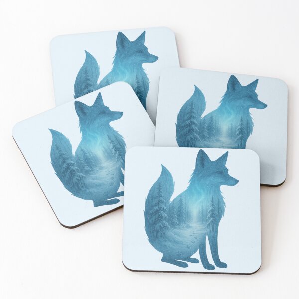 Item preview, Winter Path Silhouette Fox designed and sold by ChirpInc.