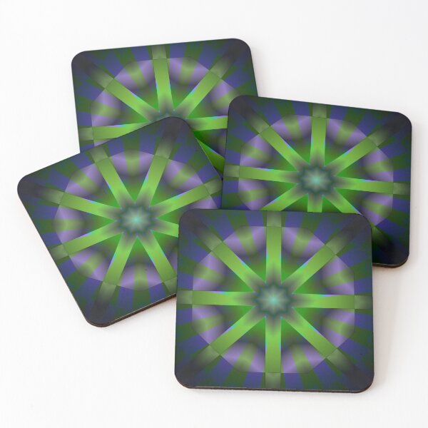 Item preview, Neon Green Blue Sacred Star Mandala designed and sold by IntelliMindDesigns.