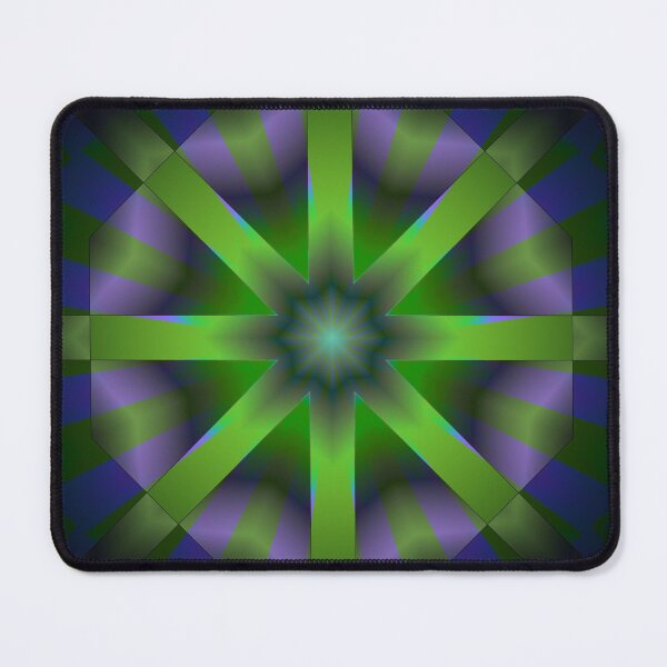 Item preview, Neon Green Blue Sacred Star Mandala designed and sold by IntelliMindDesigns.