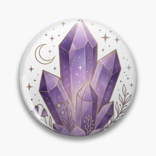 Item preview, Glowing Amethyst Crystal Cluster - Celestial Boho Witchy Sticker designed and sold by Velmora Studio.