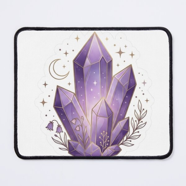Item preview, Glowing Amethyst Crystal Cluster - Celestial Boho Witchy Sticker designed and sold by Velmora Studio.
