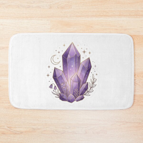 Item preview, Glowing Amethyst Crystal Cluster - Celestial Boho Witchy Sticker designed and sold by Velmora Studio.