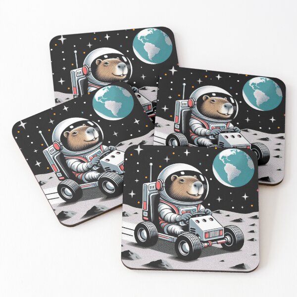 Item preview, Capybara Astronaut – Moon Rover Adventure designed and sold by Dogandesighn.