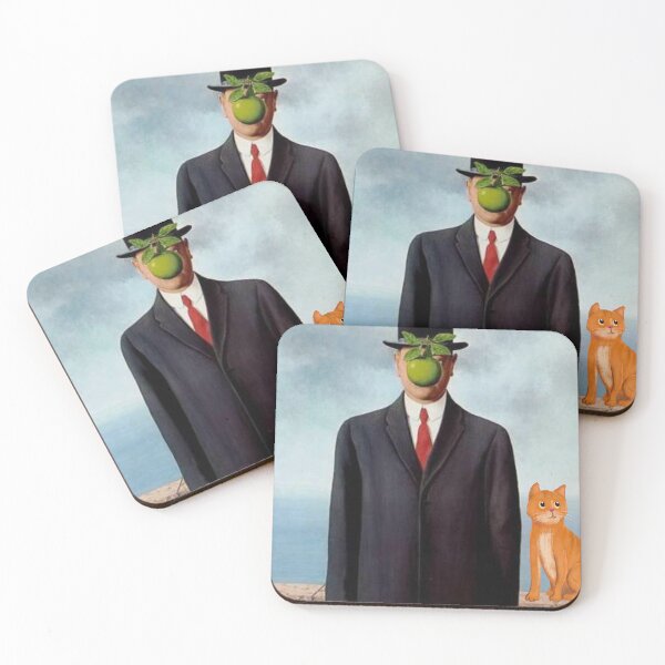Item preview, Surreal Man With Cat Magritte Style Poster designed and sold by postur.