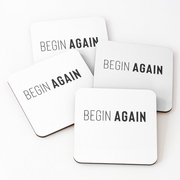 Item preview, Begin Again Minimalist Typography Motivational Quote designed and sold by Lynn Creates.
