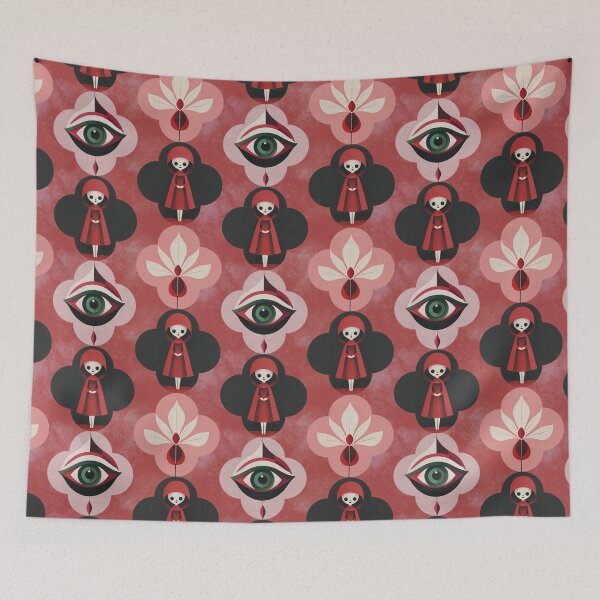 Item preview, Dystopian Red Cloak Pattern – Feminist Resistance Design designed and sold by Veata.