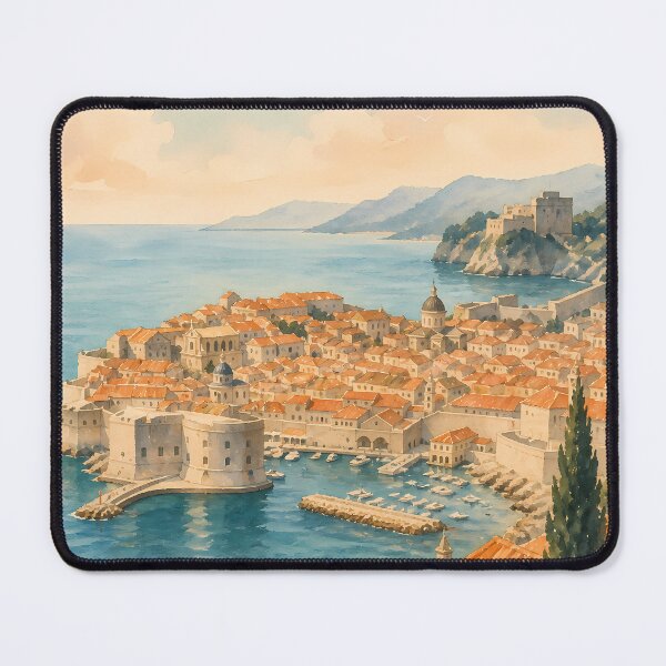 Item preview, Dubrovnik Croatia Travel Poster, Vintage Coastal City Art, Adriatic Sea Wall Art, Retro Vacation Print designed and sold by Art-Selling.