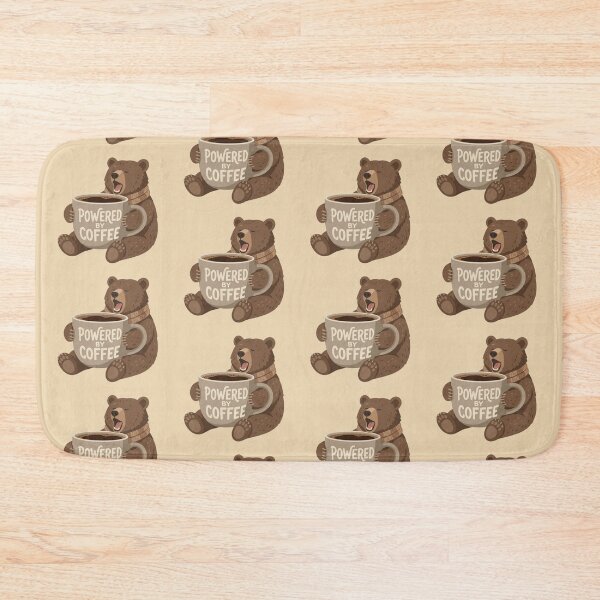Item preview, Powered by Coffee – Funny Bear Art designed and sold by Dogandesighn.