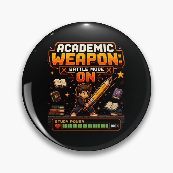 Item preview, Academic Weapon Battle Mode ON – Retro Pixel Art Gamer Student Design | Study RPG Gift designed and sold by irfanshikh.