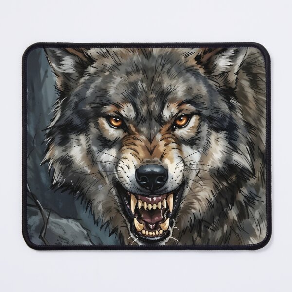 Item preview, Alpha Gray Wolf Snarling - Timber Wolf Wildlife  designed and sold by RubisLeaf.