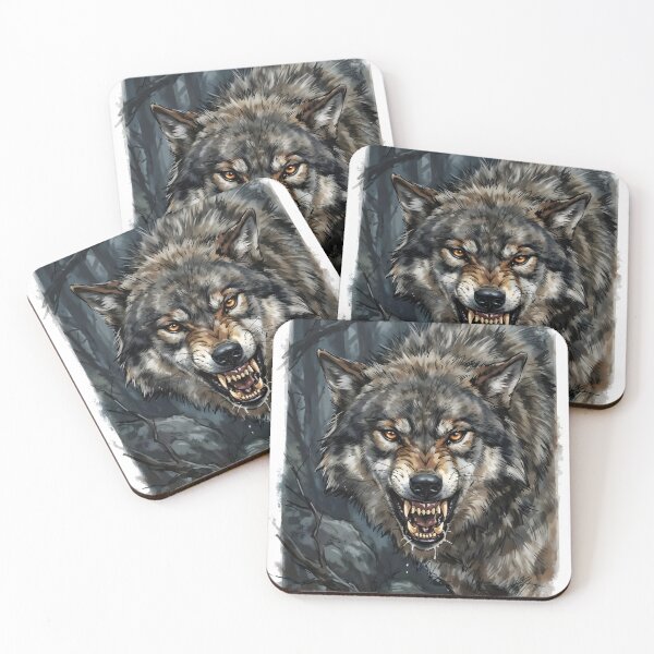 Item preview, Alpha Gray Wolf Snarling - Timber Wolf Wildlife  designed and sold by RubisLeaf.