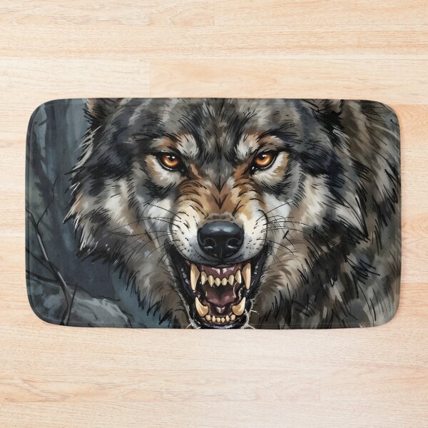 Item preview, Alpha Gray Wolf Snarling - Timber Wolf Wildlife  designed and sold by RubisLeaf.