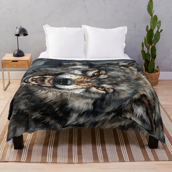 Item preview, Alpha Gray Wolf Snarling - Timber Wolf Wildlife  designed and sold by RubisLeaf.