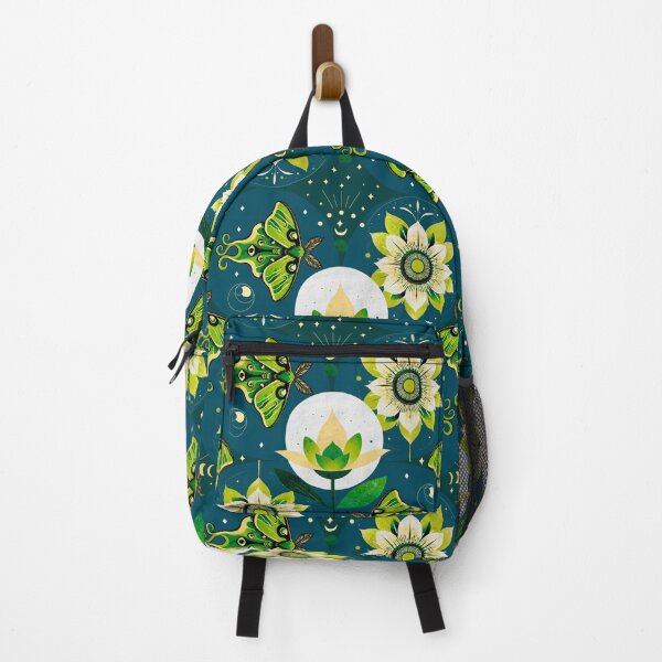 Item preview, Luna Moth Celestial Pattern  Moon Phase Mystical Floral Design designed and sold by Veata.