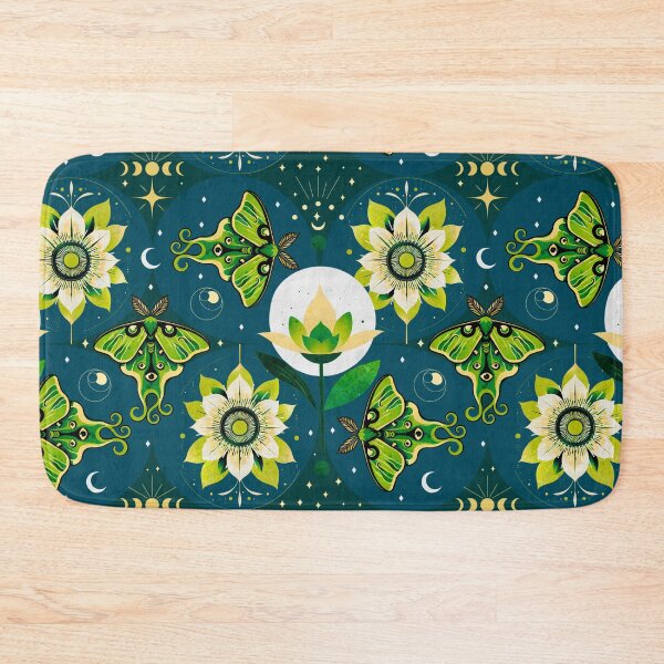 Item preview, Luna Moth Celestial Pattern  Moon Phase Mystical Floral Design designed and sold by Veata.