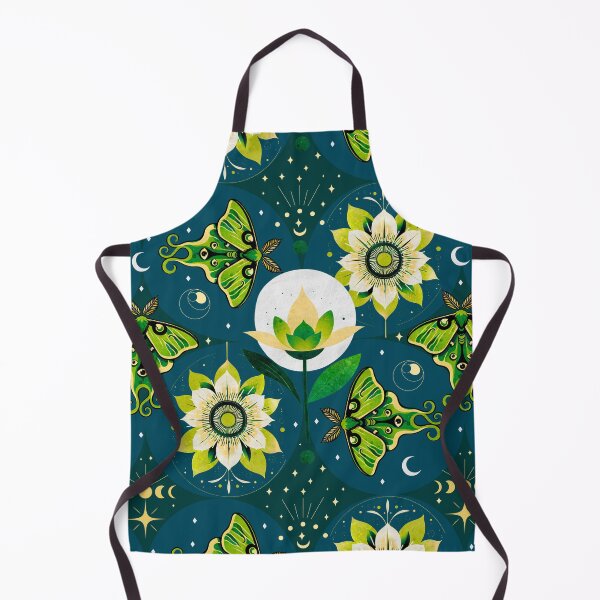 Item preview, Luna Moth Celestial Pattern  Moon Phase Mystical Floral Design designed and sold by Veata.
