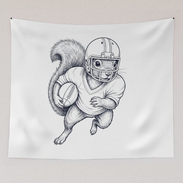 Item preview, Vintage Squirrel Playing American Football Player Animal Lover designed and sold by TerryConnells.