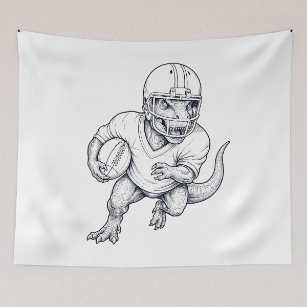 Item preview, Vintage T Rex Dinosaur Playing American Football Player Animal Lover designed and sold by TerryConnells.