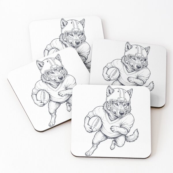 Item preview, Vintage Wolf Playing American Football Player Animal Lover designed and sold by TerryConnells.