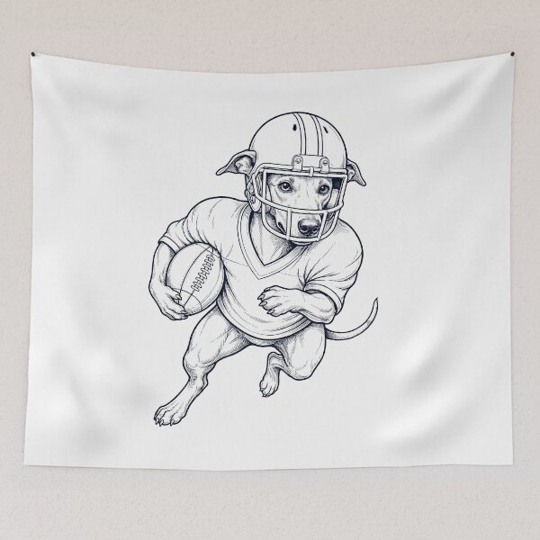 Item preview, Vintage Whippet Playing American Football Player Dog Lover designed and sold by TerryConnells.