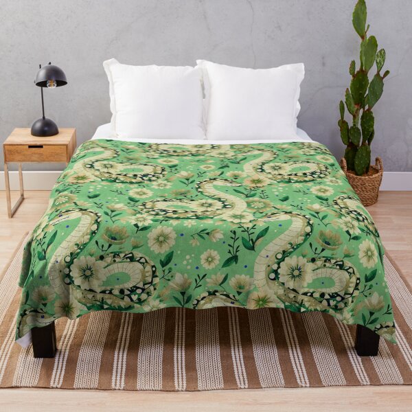 Item preview, Floral Snake Pattern  Botanical Serpent Cottagecore Design designed and sold by Veata.