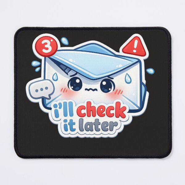 Item preview, "I'll Check It Later" | Funny Email Anxiety & Procrastination Cartoon designed and sold by Naviora.