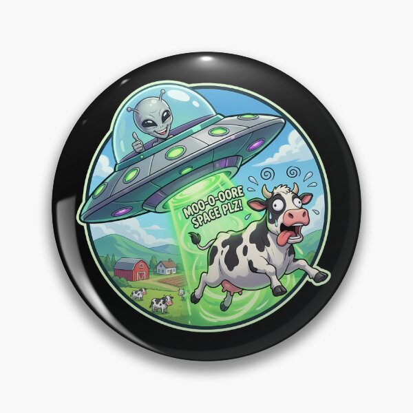 Item preview, Funny UFO Alien Abducting Cow With Moo Space Pun designed and sold by Sunkhung.