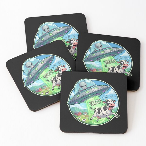 Item preview, Funny UFO Alien Abducting Cow With Moo Space Pun designed and sold by Sunkhung.