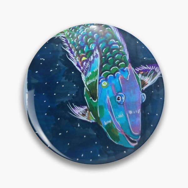 Item preview, Stylised Green Parrot Fish  designed and sold by isabellaillustr.